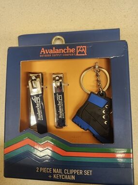 Avalanche 2-Piece Nail Clipper Set with Boot Keychain - Blue & Black